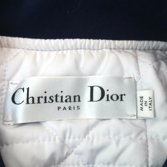 Christian Dior Reve D'infini Bomber Jacket Navy & Light Gray Satin Size 36 - Picture 8 of 9